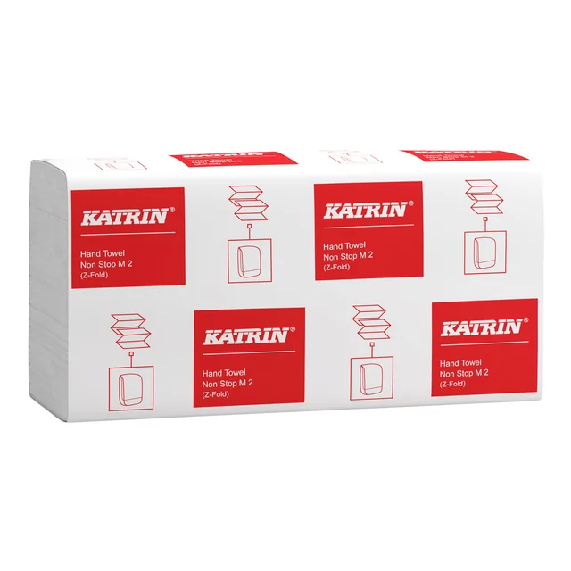 Handdoek Katrin z-vouw 2-laags 203x240mm 25x160 vel wit 61617