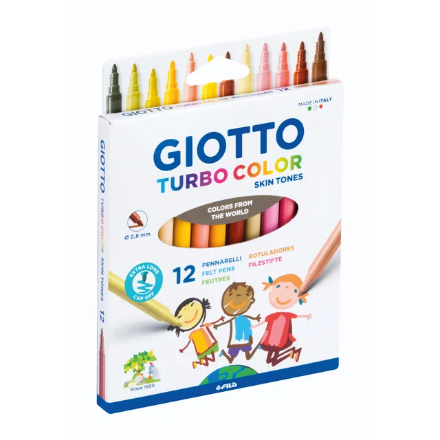 Viltstift Giotto Turbo Color Skin Tones set à 12 kleuren