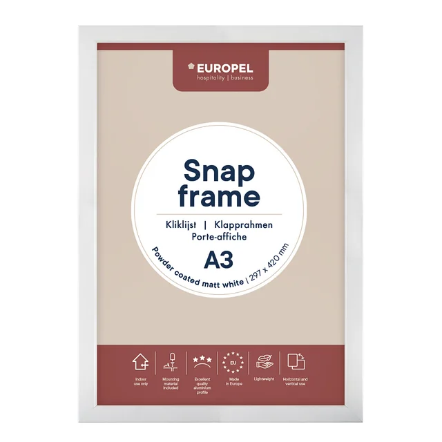 Kliklijst Europel A3 25mm mat wit