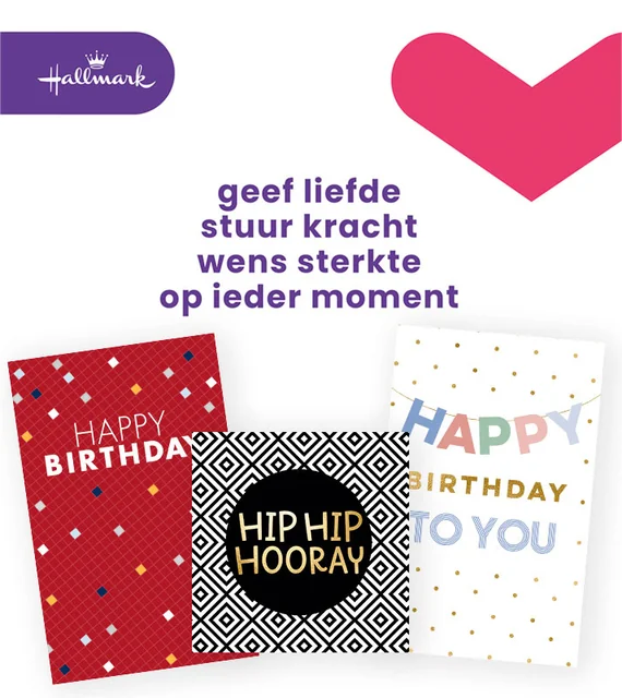 Wenskaart Hallmark Business Box verjaardag engelstalig navulset à 6 stuks