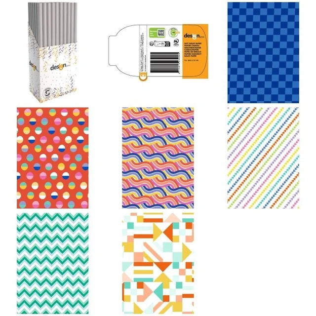 Inpakpapier IG Group Geo 200x70cm assorti