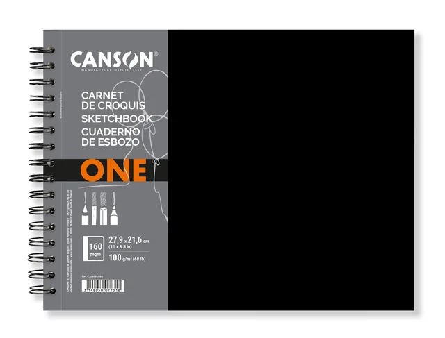 Schetsboek Canson Art Book One spiraalgebonden 160vel 100gr 279x216mm wit