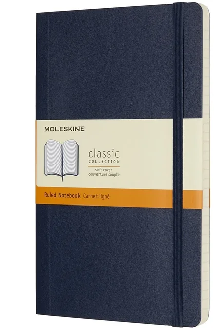 Notitieboek Moleskine large 130x210mm lijn soft cover sapphire blue