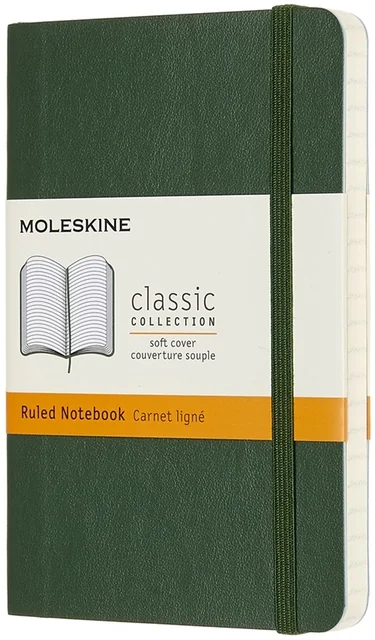 Notitieboek Moleskine pocket 90x140mm lijn soft cover myrtle green