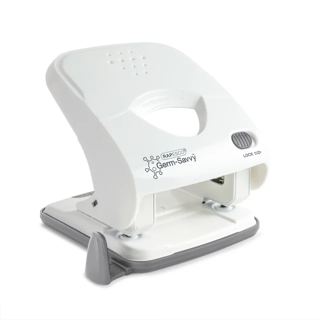 Perforator Rapesco Germ-Savvy Less Effort Eco X5-40ps antibacterieel 2-gaats wit