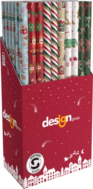 Inpakpapier Kerst 200x70cm assorti