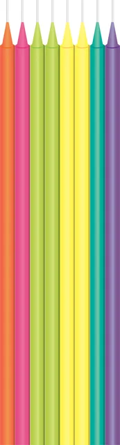 Kaarsjes Haza long bright 15cm 16 stuks assorti