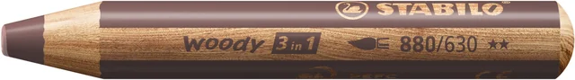 Kleurpotloden STABILO 880 woody 3 in 1 multitalent bruin
