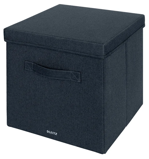 Opbergdoos Leitz gestoffeerd met deksel 330x325x380mm grijs 2 st