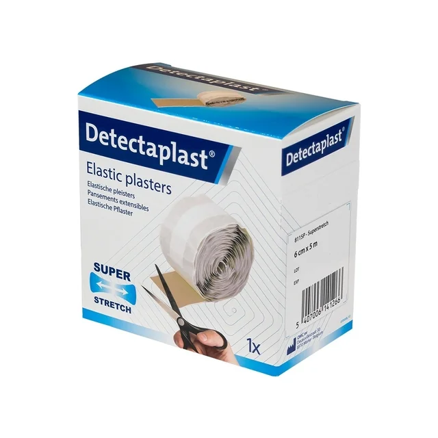Elastische pleister Detectaplast bruin op rol 6cmx5m