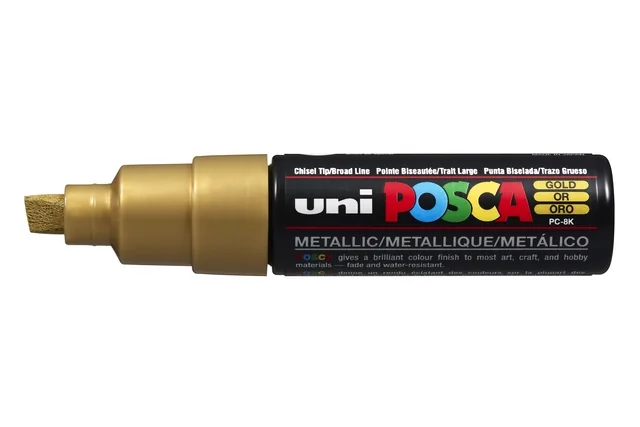 Paintmarker Uni POSCA PC8K breed schuin goud