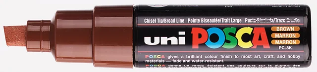 Paintmarker Uni POSCA PC8K breed schuin bruin