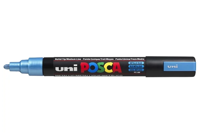 Paintmarker Uni POSCA PC5M medium metallic blauw