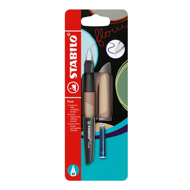 Vulpen STABILO Flow medium lichtbruin blister à 1 stuk