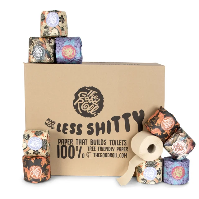 Toiletpapier The Good Roll The Panda Edition bamboe 2-laags 24x300 vel naturel