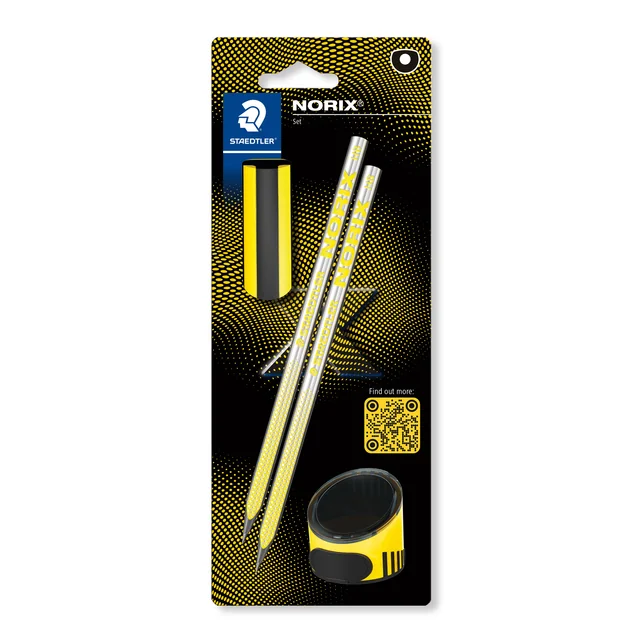 Potlood Staedtler Norix HB zwart-geel blister à 2 stuks