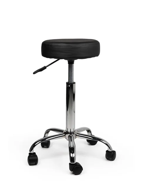 Tabouret kruk Office standaard met gasveer harde wielen zw