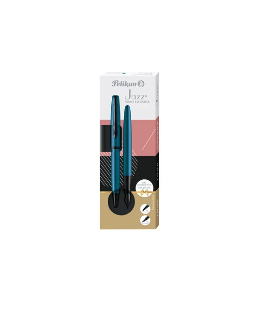 Schrijfset Pelikan Jazz Noble Elegance K36+P36 medium aquamarine