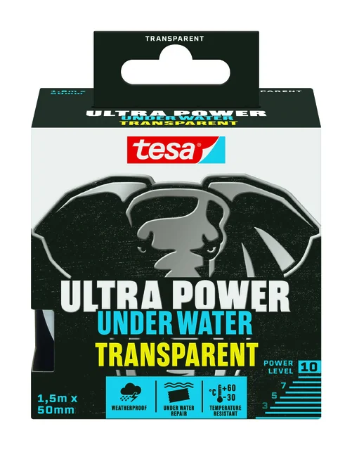 Reparatietape tesa Ultra Power Onderwater transparant 50mmx1,5m