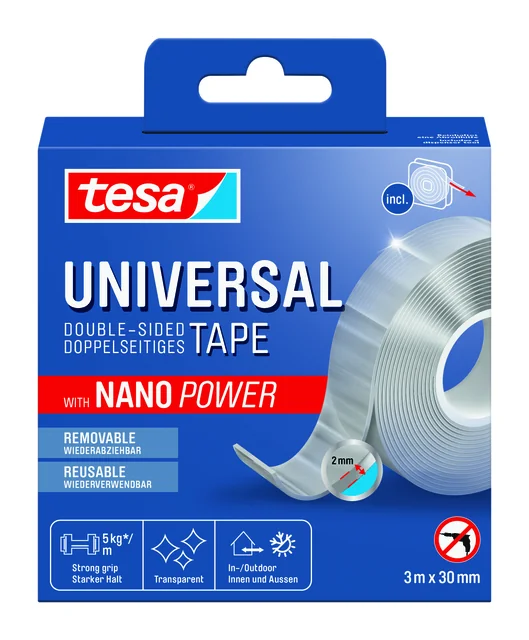 Plakband tesa Nano dubbelz 30mmx3m