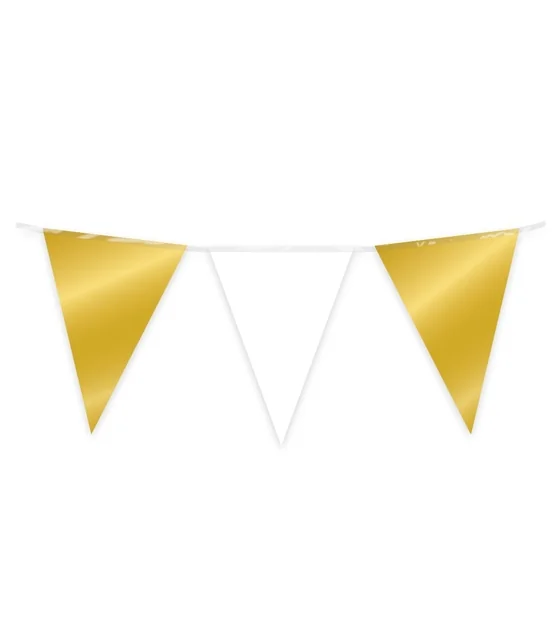 Party Flag Foil Gold and white