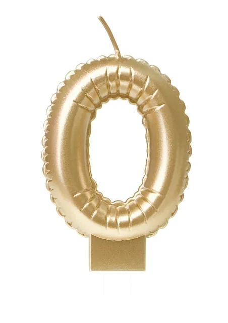 Foil balloon candle gold 0