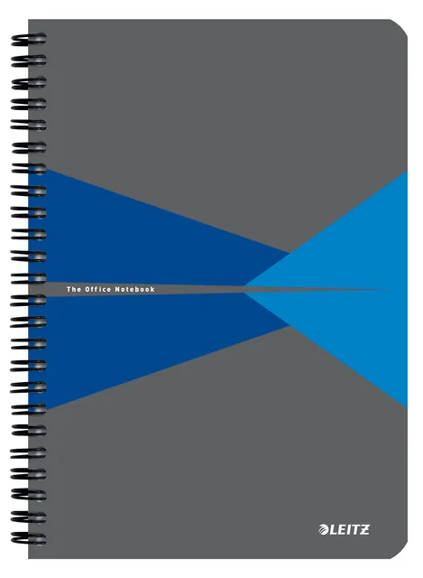 Notitieboek Leitz Office A5 lijn 180 pagina's 80gr grijs blauw