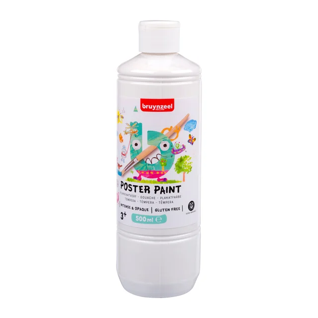 Plakkaatverf Bruynzeel wit fles à 500ml
