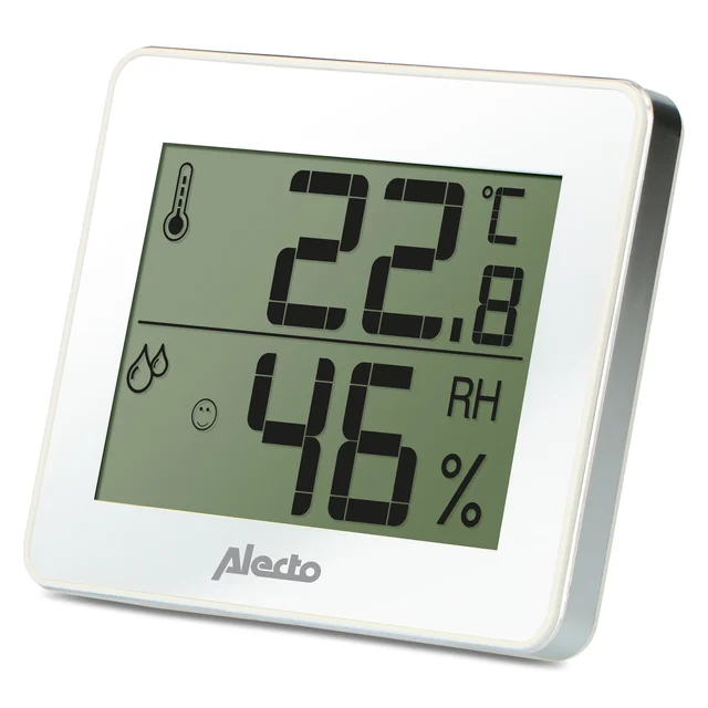 Thermometer hygrometer Alecto WS-55 wit - zilver