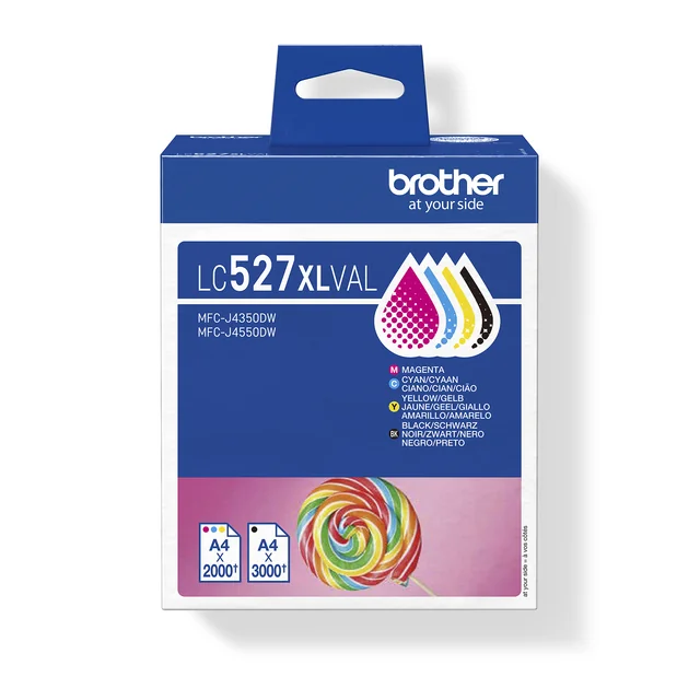 Inktcartridge Brother LC-527XL zwart + 3 kleuren