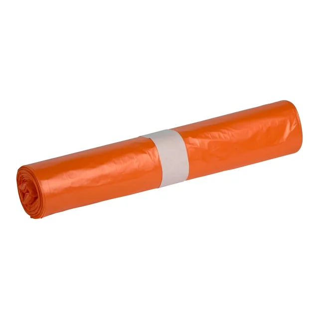 Afvalzak Propsac HDPE T23 58x100cm 70L oranje rol à 25 stuks