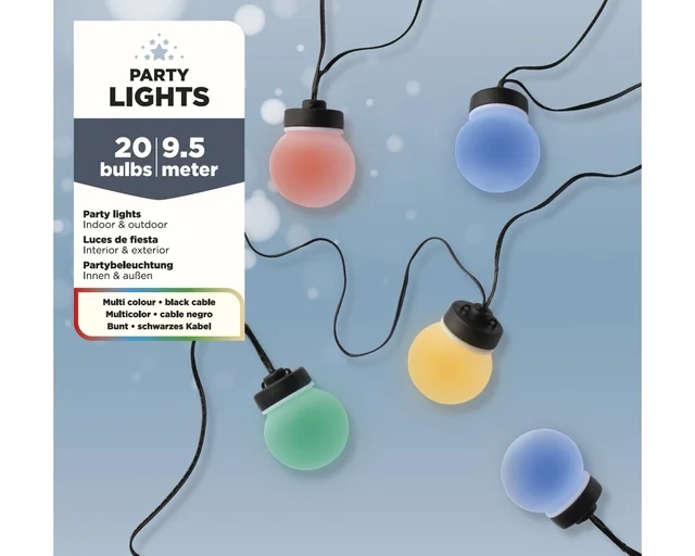 Partylight Lumineo led outdoor 20 bollen 950cm assorti
