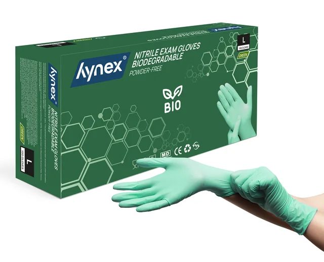 Handschoen Hynex nitril Bio L groen 3.5gr 100 stuks