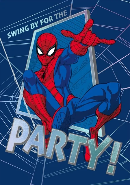 Wenskaart Hallmark uitnodiging Spiderman pak à 6 stuks