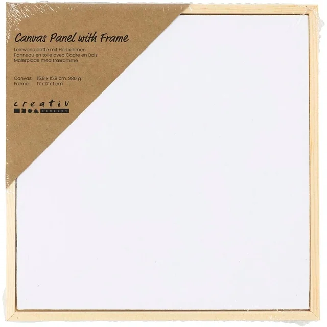 Canvaspaneel Creativ Company met lijst 158x158mm wit