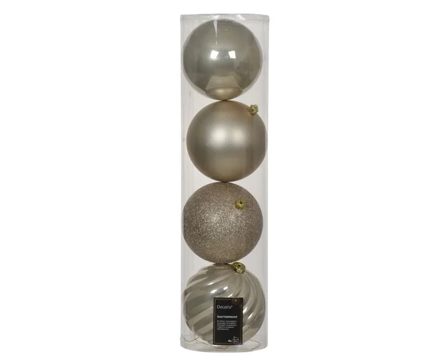 Kerstballenmix Decoris Parelmoer koker à 4 stuks