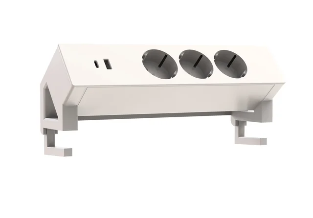 Stekkerdoos Euroseats opbouw 3 voudig USB A+C wit