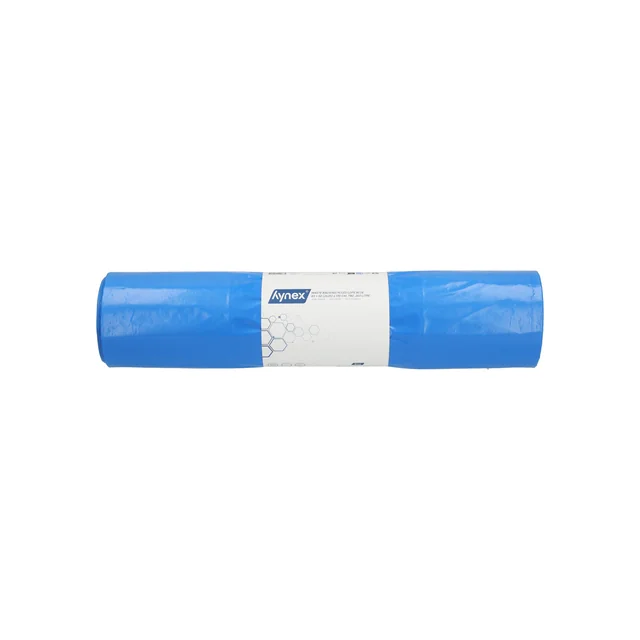 Afvalzak Hynex 65/25x135cm LDPE recycled T80 240L blauw rol à 10 stuks