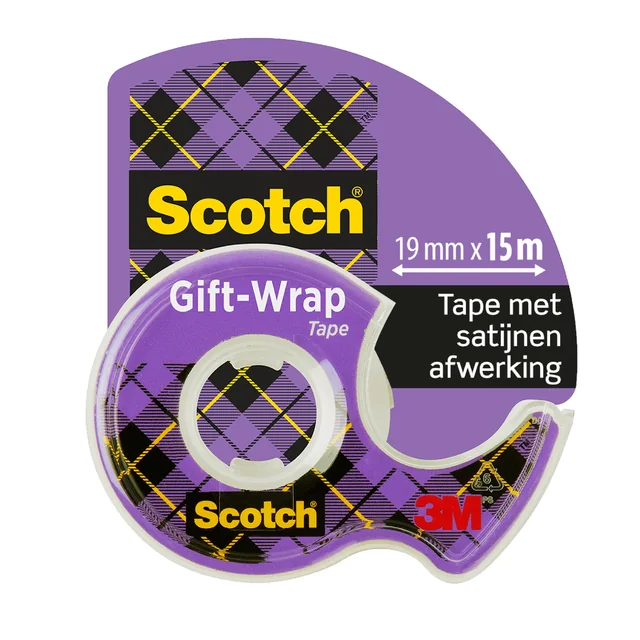 Plakband Scotch Gift-Wrap Tape 19mmx15m op dispenser