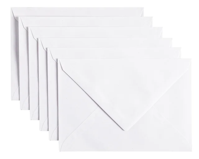 Envelop Papicolor C6 114x162mm kraft wit pak à 6 stuks